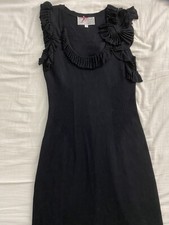 Urban Outfitters Black Knitted Stretch Ruffle Dress Small