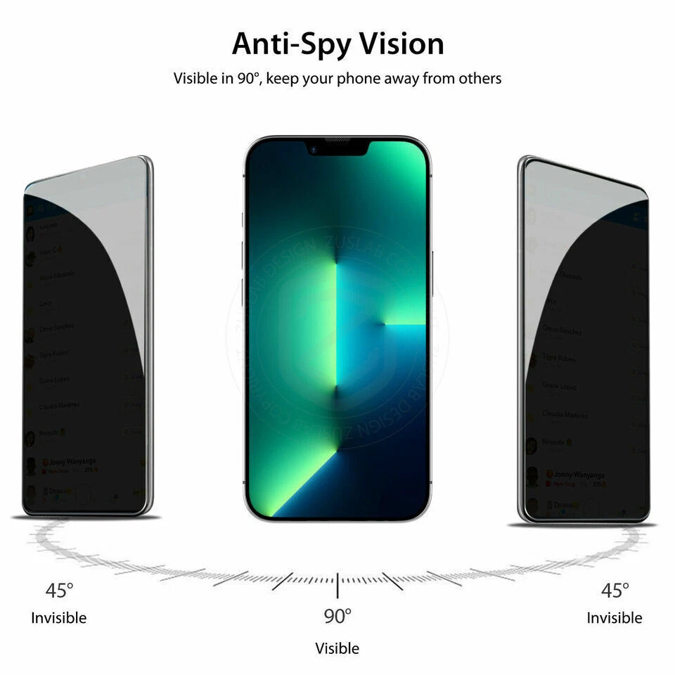 Privacy Tempered Glass Screen Protector for iPhone 11/12/13/14/15/16 Pro X/XS - Image 4 of 4