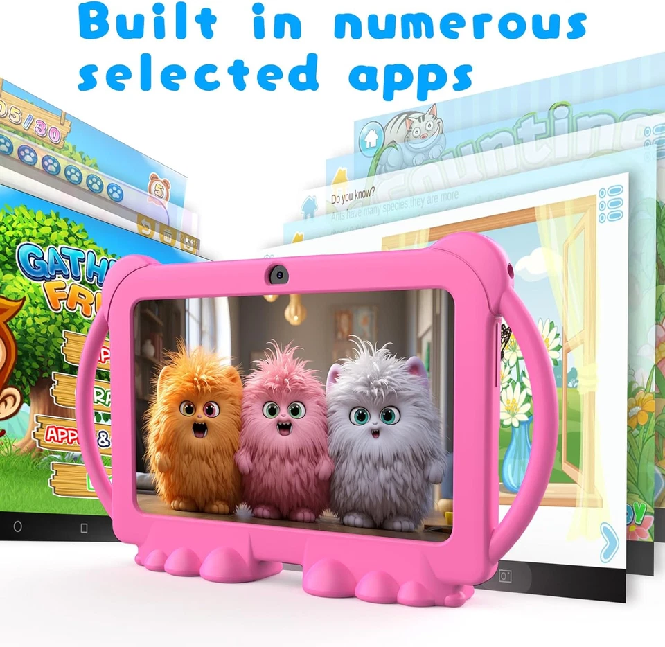 Tableta infantil de 7 pulgadas para niñas, tabletas Android 12 para niños - Image 3 of 4