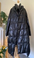 Wonderful Warm Lightweight Rundholz Arty Black Quirky Feather Down Coat L 14 16