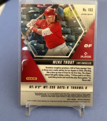2021 Mosaic Mike Trout Orange Reactive Prizm #103 Angels - Picture 2 of 2