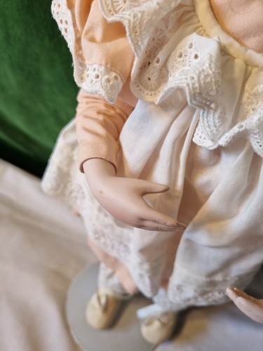 14" High Victorian Style Little Lady Doll Mounted with China Hands Legs & Head - Picture 3 of 11