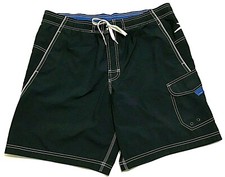 Speedo Mens Size Medium M Swim Trunks Lined Board Shorts Three Pockets Navy Blue