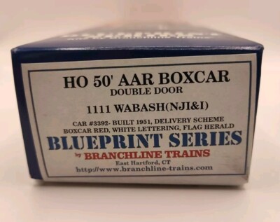 Branchline Blueprint Series HO 50' AAR Boxcar KIT 1111-2 Wabash (NJI&I)