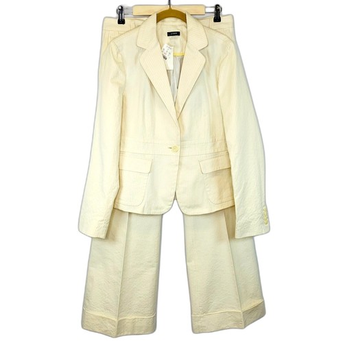 Nuevo con etiquetas Traje Pantalón J Crew Seersucker 2 piezas Amarillo Mantequilla Verano