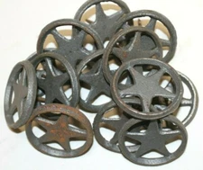 2 inch + Star Clavos Round Circle Design Solid Cast Iron - 2" Star Nails Circles