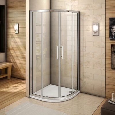 AICA New Quadrant Sliding Shower Enclosure Glass Door Corner Entry Cubicle and Tray