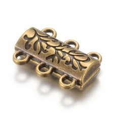 20 Sets Antique Bronze Alloy Magnetic Clasps Jewelry Findings 14x19x6mm Hole 2mm