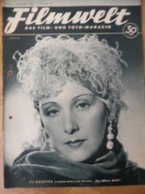 FILMWELT 44- 1935 Lil Dagover Gustav Gründgens Schoenhals Garbo P. Voss Albers E