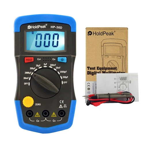  Capacitor Tester Kit 2000 Counts Digital Capacitance Meter BackLight 20000uF 