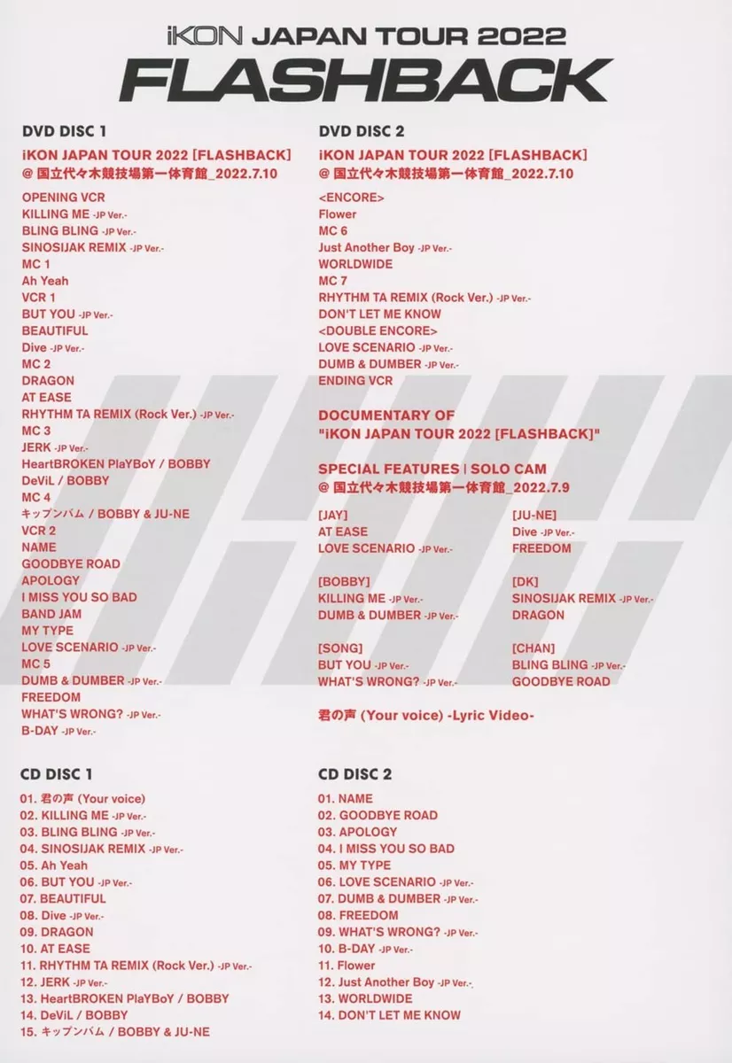 New iKON JAPAN TOUR 2022 FLASHBACK First Limited Edition 2 DVD 2 CD Photobook