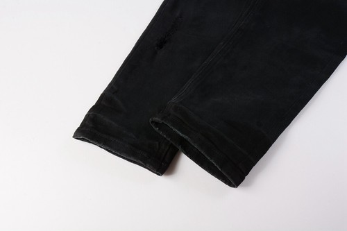 NEU KSUBI Herren Distressed Schwarz Ripped Jeans Slim Fit Hose Freizeithose - Bild 9 von 10