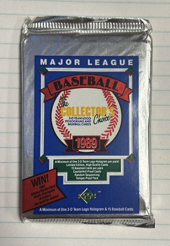 1989 Upper Deck Baseball Unopened Foil Packs Ken Griffey Jr. Randy Johnson RCs