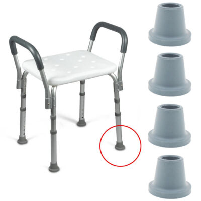 Gummi Badhocker Füße Duschstuhl Spitzen Aderendhülsen für 28 mm gerade Beine (4 Stück)