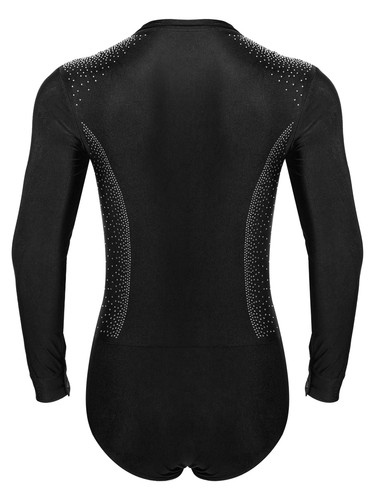 Men Dance Shirts One Piece Long Sleeve Bodysuit Latin Samba Salsa Tango - Picture 23 of 141