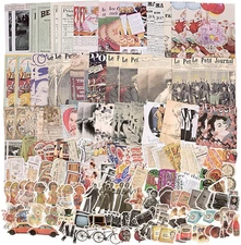200Pcs Vintage Junk Journal Supplies,Scrapbook Supplies Scrapbooking Paper and S