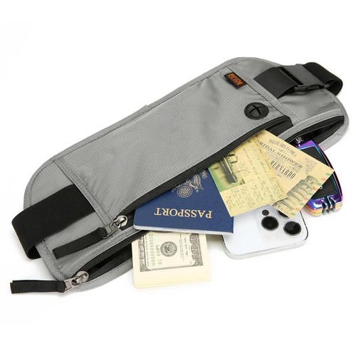 Travel Passport Money Belt Security RFID Blocking Waist Bag Invisible Wallet Zip - Picture 20 of 24