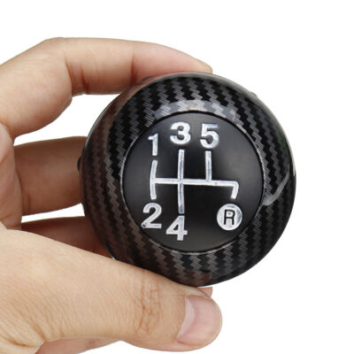 5 Speed Carbon Look Gear Shift Knob Gearbox 55344048 For Fiat 500 12-18