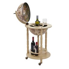 Globusbar HWC-D83, Weinbar, Weltkugel Ø 33cm rollbar Eukalyptusholz, naturbraun