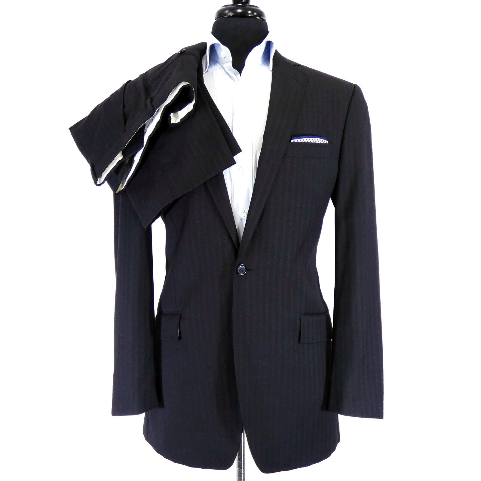 Dolce Gabbana Mens Suit In Steel Grey With Pinstr… - image 1