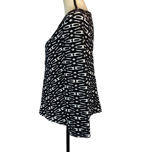 Niche Nilgun Derman Ridge Knit Top Black White Womens Medium - Picture 3 of 7