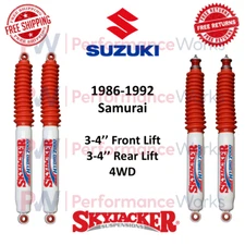 Skyjacker Hydro Shock Set 3-4" Front & Rear Lift For 1986-92 Suzuki Samurai 4WD