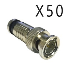 50 Pack Lot BNC Male Waterproof Compression Connector for RG6 Coax Cable CCTV