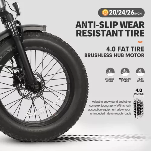 20-26" E-bike Fat Tire Conversion Kit 48V 500-3000W Front/Rear Hub Motor Wheel - Picture 7 of 16