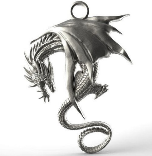 Sterling Silver Dragon Pendant Dragon Necklace Handmade - 第 1/1 張圖片