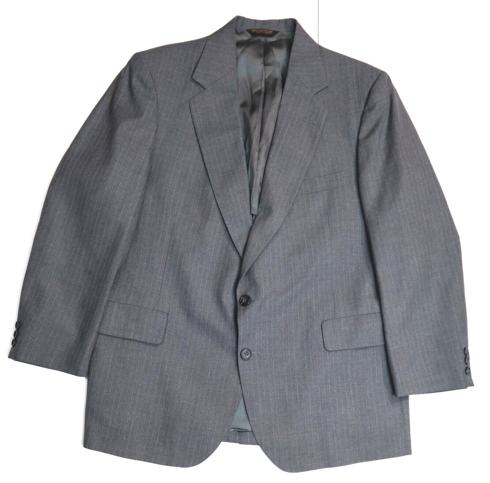 FILA VINTAGE MEN'S GRAY PINSTRIPE BLAZER SUIT JACKET ADAMS ROW SIZE 42S