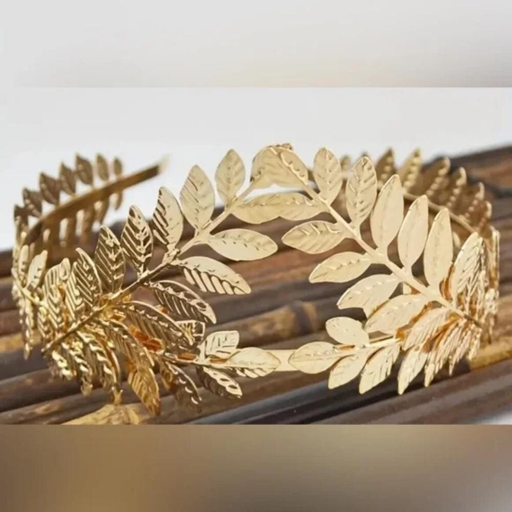 NEW Gold Leaf Grecian Tiara Crown Ethereal Bridal Bride 