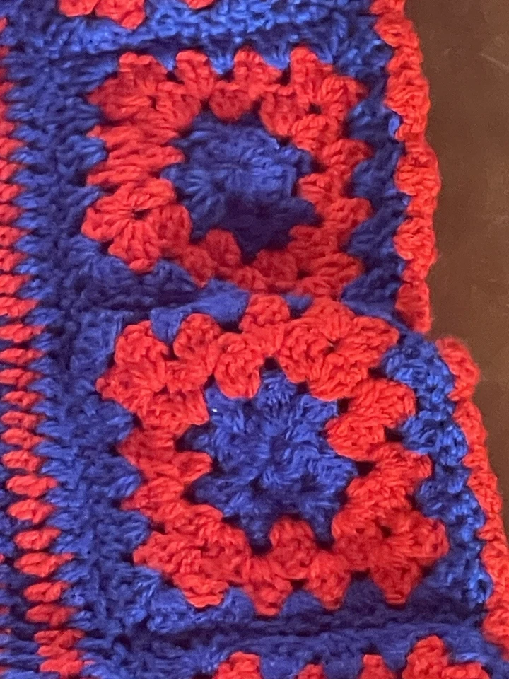 Wunderschöne Granny Square Häkeldecke Handarbeit neu, ca 125 x 90 cm - Bild 3 von 4