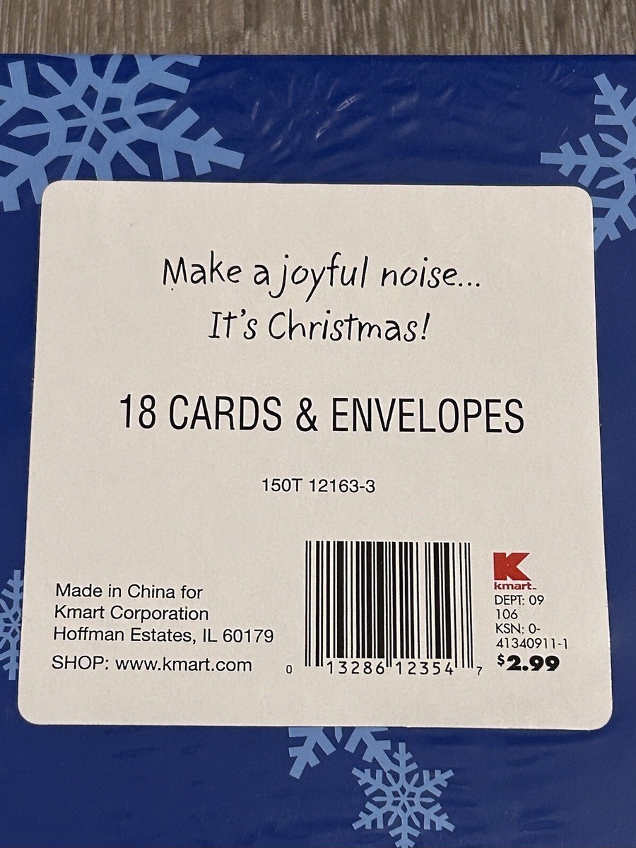 ⭐︎ VTG K-Mart Christmas Greeting Cards 18ct Envelopes Trim Home