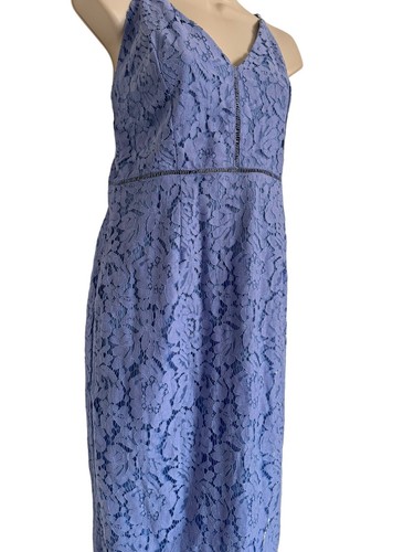 NEW ASTR - The Label Blue Lace Midi Dress Large Lined Adjustable Straps - Bild 10 von 11