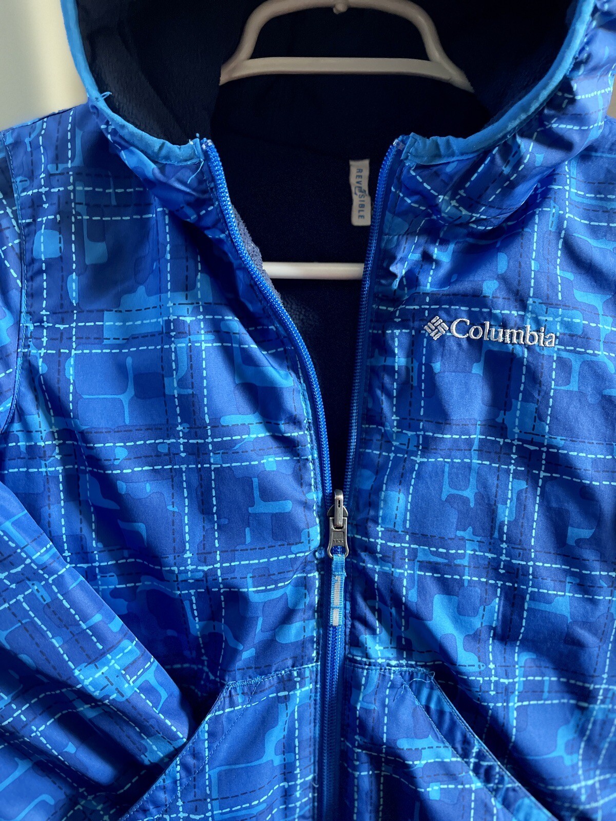 columbia reversible lightweight puffer jacket,water resistant shell fabric XS6/7 image 3