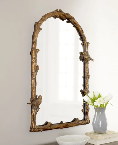 Uttermost 13774 Bird On Branch Arched Wall Mirror Paza Antique Gold Finish - Picture 2 of 4