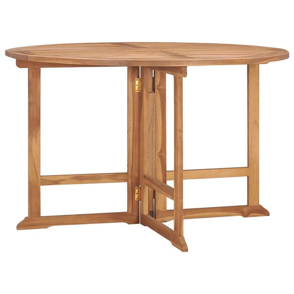 Garten-Esstisch Klappbar Ø110X75 Cm Massivholz Teak-image