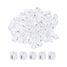 100 x Clothes Hanger Marker Colored Hanger Sizer Number 6 White