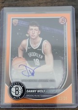 2026 Topps Bowman Basketball Danny Wolf  Paper Rookies - Orange 22/25 (AU, RC)