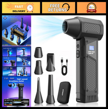 150W Portable Turbo Fan Air Duster - 130,000RPM, LED Display, 4 Speed Levels, Co