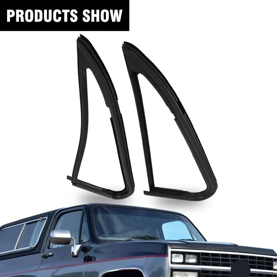 Front Vent Glass Window Weatherstrip Seals Set Pair for Chevy GMC Pickup Truck - Image 2 of 4