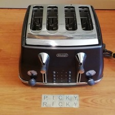 DeLonghi 4 Slice Toaster CTOT4003.GY Icona Metallics Defrost Function - Tested