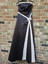 Jessica McClintock Gunne Sax Vintage Black Pink Strapless Formal Gown Dress S3