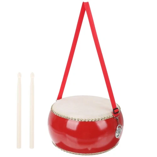 ERINGOGO Chinese Kids Drum Set 8 Inch Wooden Percussion Drum with Strap – Musica