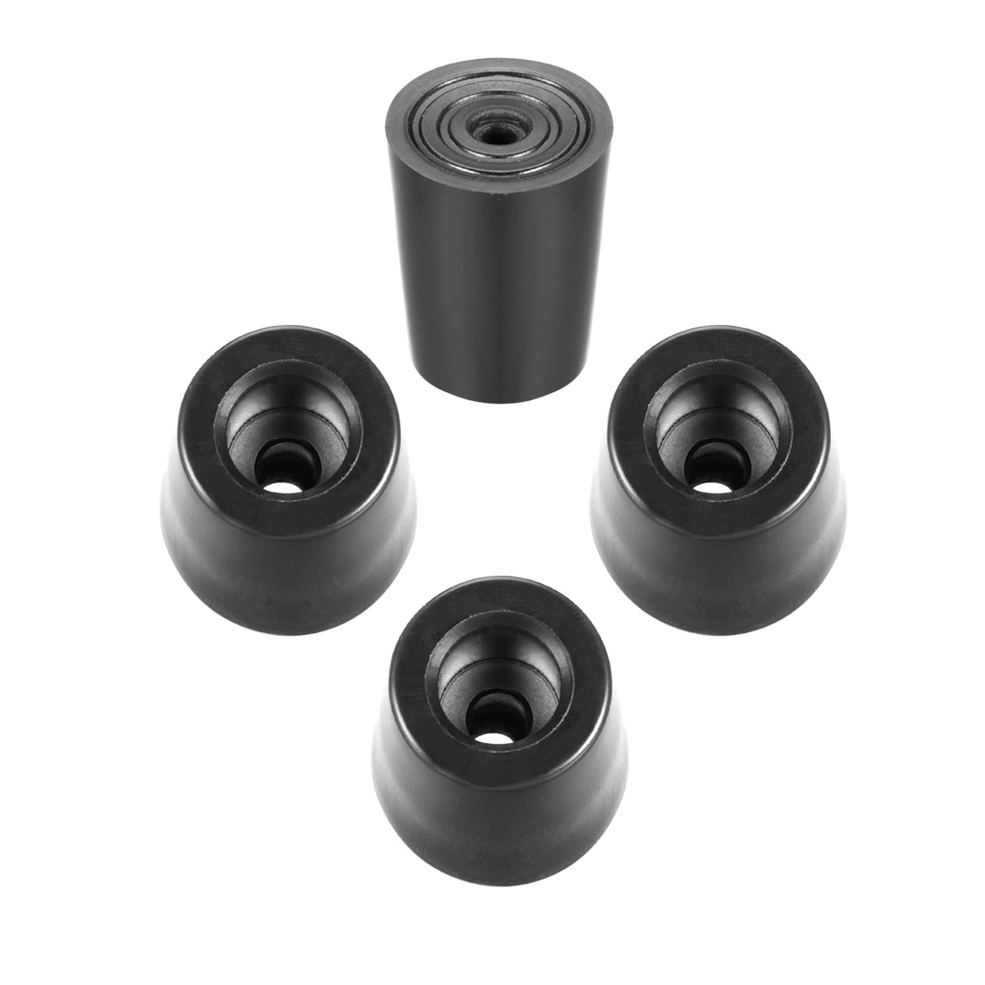 Rubber Feet Bumpers Pads D24x19xH31mm Black For Furniture, 4pcs