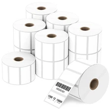 2" x 1" Direct Thermal Label, Paper for Barcodes Postage Address Perforated &...