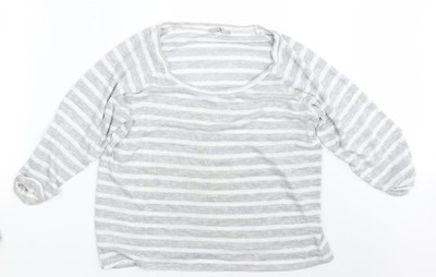 TU Damen grau gestreifter Pullover Sweatshirt Größe 14