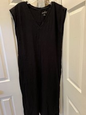Universal Thread Women's Midi Dress With Front Slit Black Size S 100 Cotton