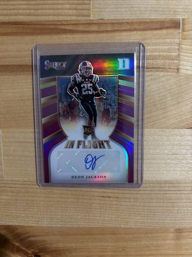 Deon Jackson 2021 Select Flight Purple Prizm Rookie Auto Duke Giants Colts /10