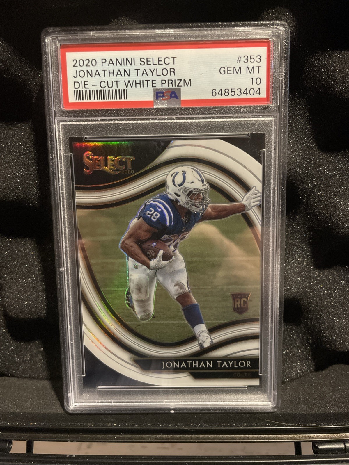 2020 Panini Select | Jonathan Taylor Field Level White Prizm Die-Cut (RC) PSA 10
